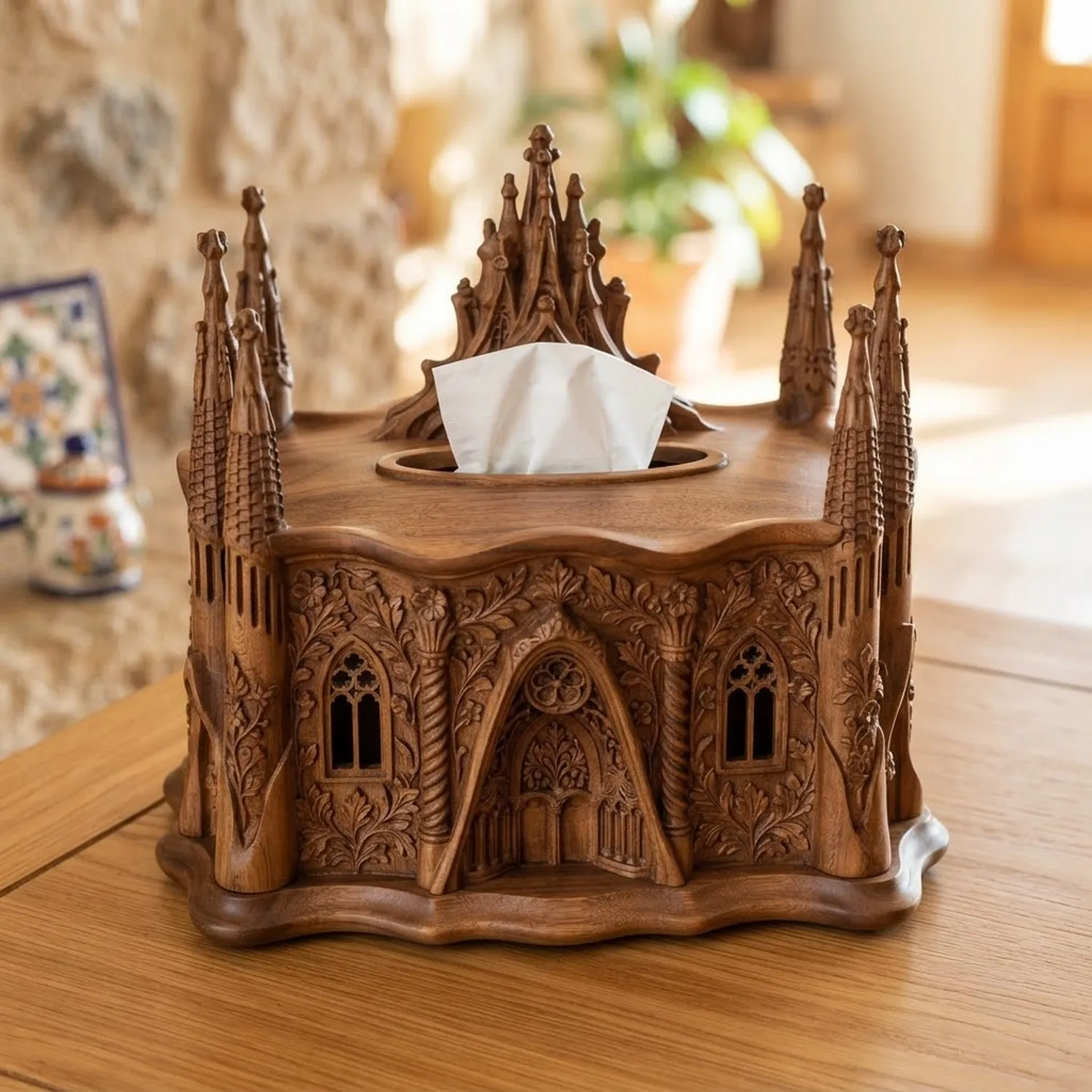 Wooden Tissue Box Sagrada Familia Home Decor