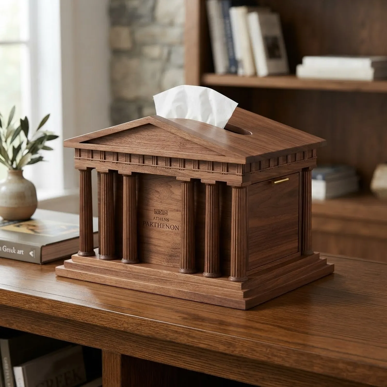 Wooden Tissue Box Parthenon Home Decor