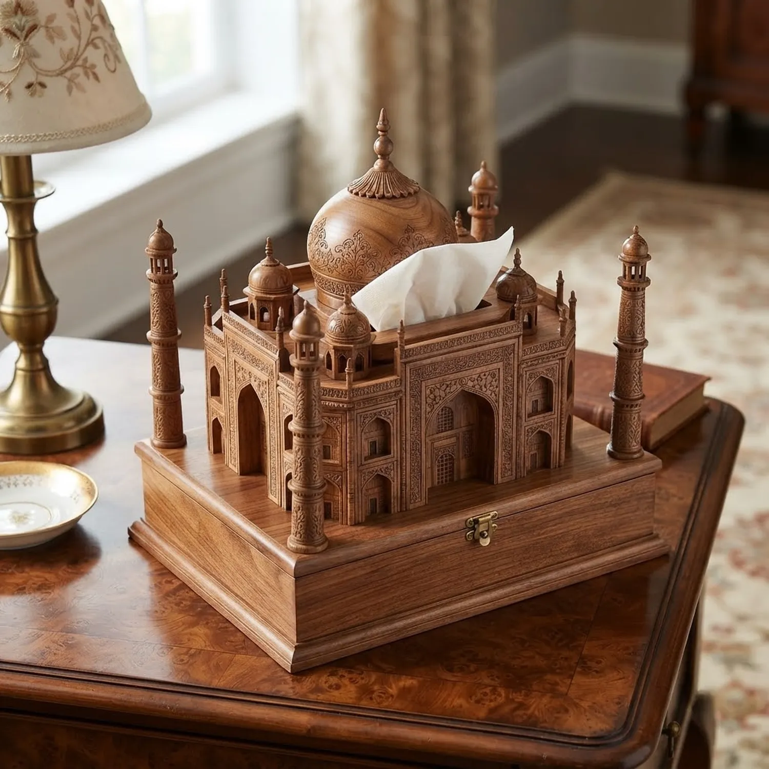 Wooden Tissue Box Taj Mahal Home Decor