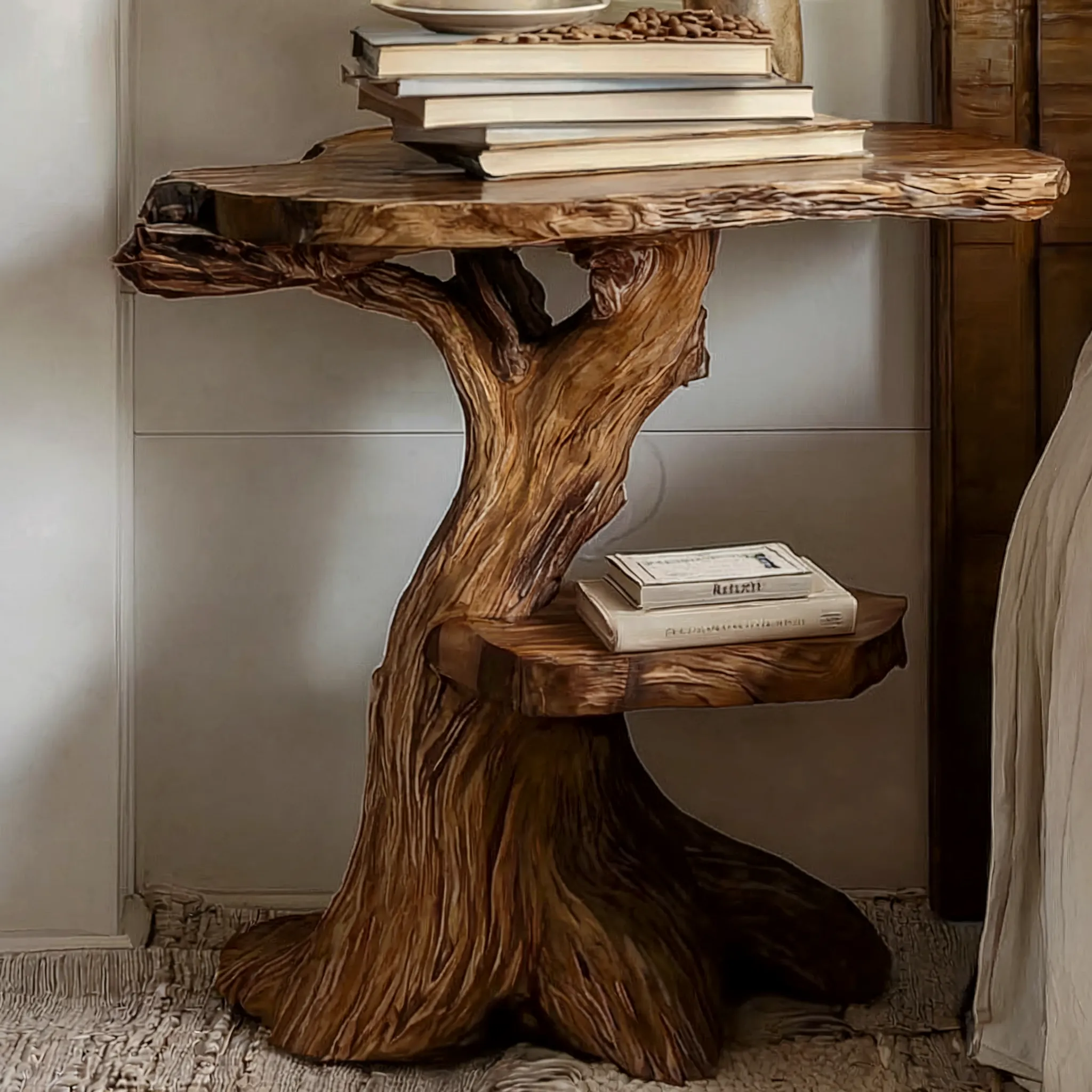 Occasional Timber Table With Circle Top For Living Room - Image 3