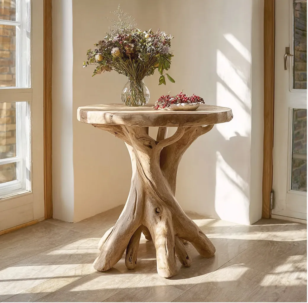 Organic Rim Occasional Table In Natural Timber