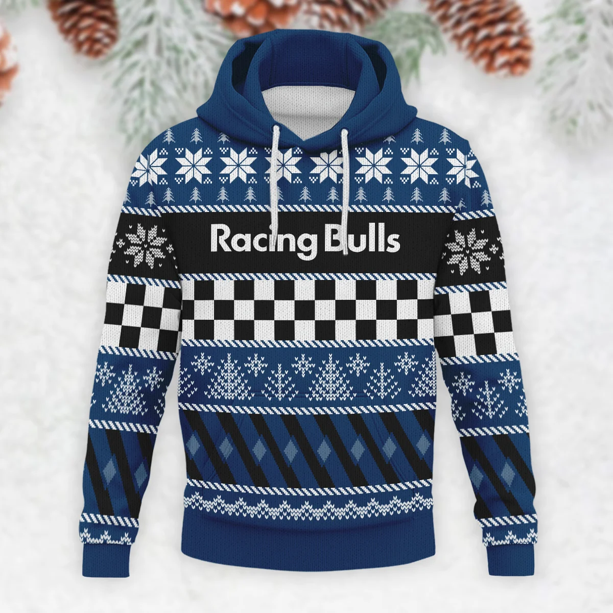 Racing Xmas Pattern Racing Bulls Formula 1 - Knitted Hoodie BLVAF12209250A28RAC - Image 2