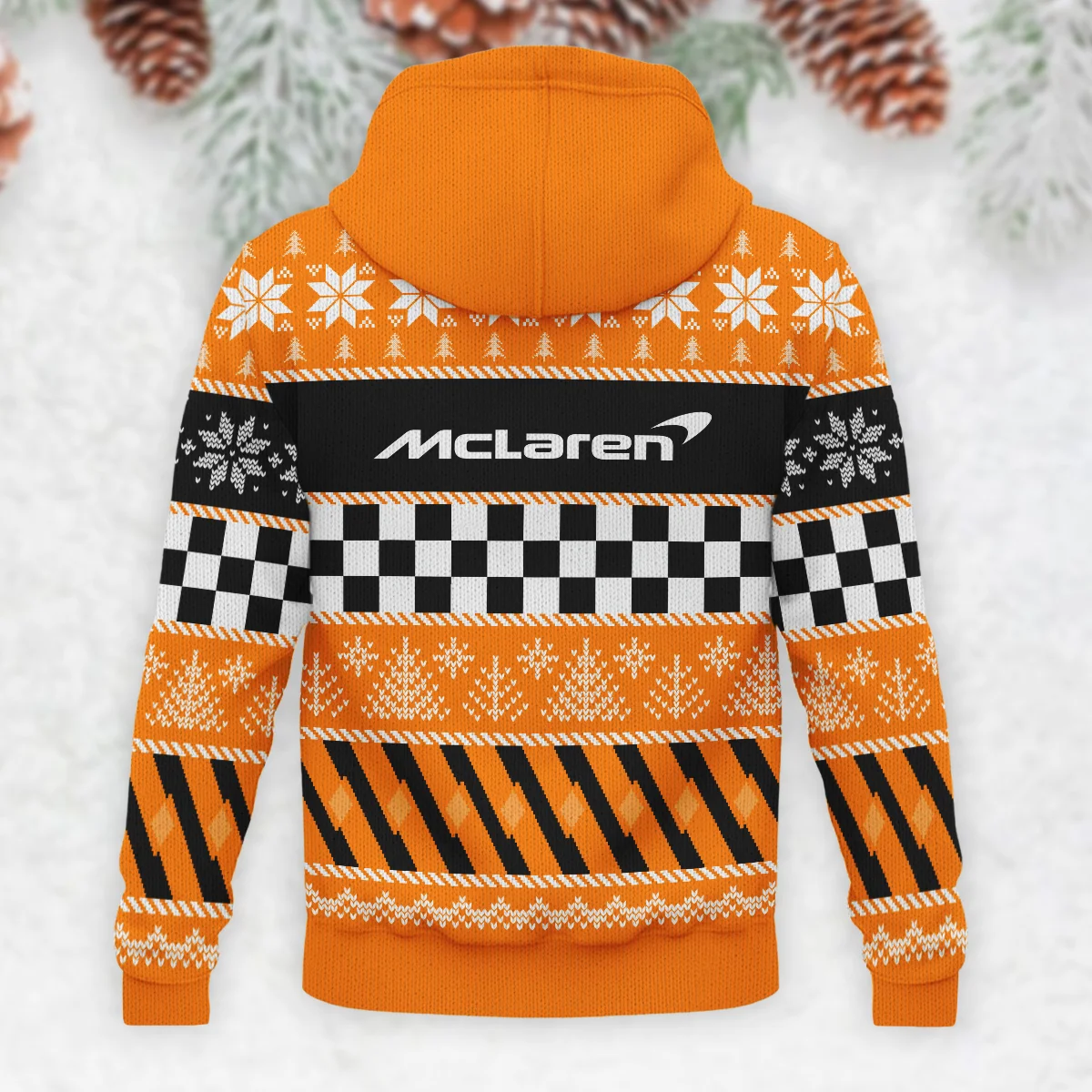 Racing Xmas Pattern McLaren Formula 1 - Knitted Hoodie BLVAF12209250A28MCL - Image 3