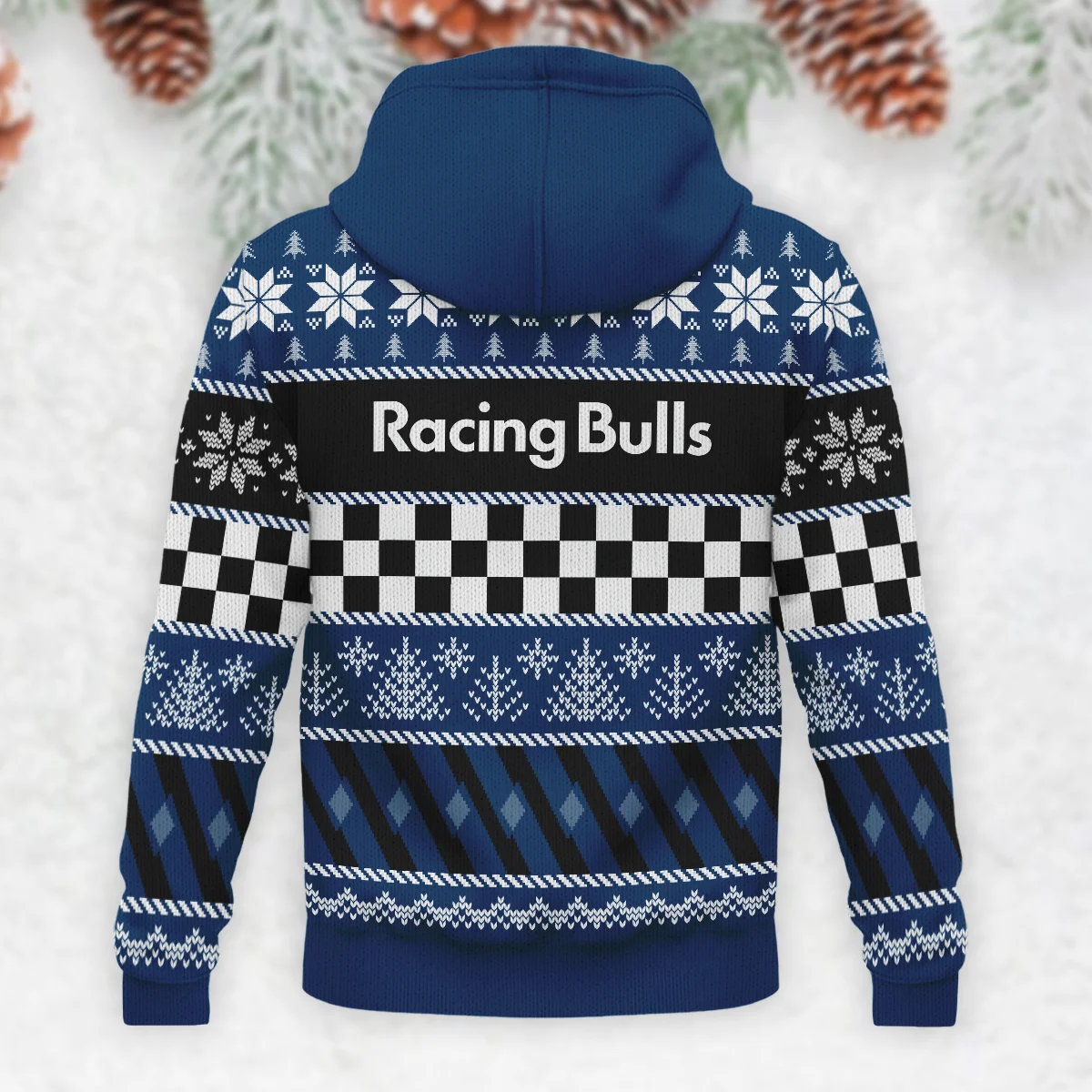 Racing Xmas Pattern Racing Bulls Formula 1 - Knitted Hoodie BLVAF12209250A28RAC - Image 3