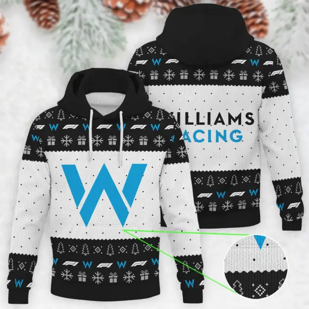 Christmas Pattern Williams Formula 1 - Knitted Hoodie BLVAF12209250A1WIL