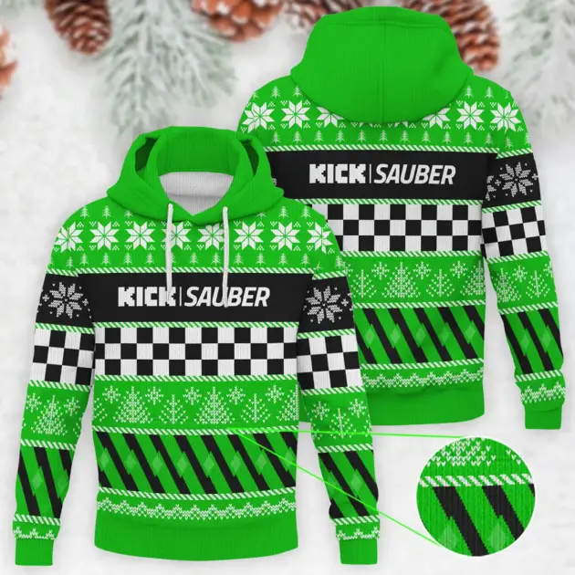 Racing Xmas Pattern Kick Sauber Formula 1 - Knitted Hoodie BLVAF12209250A28KS