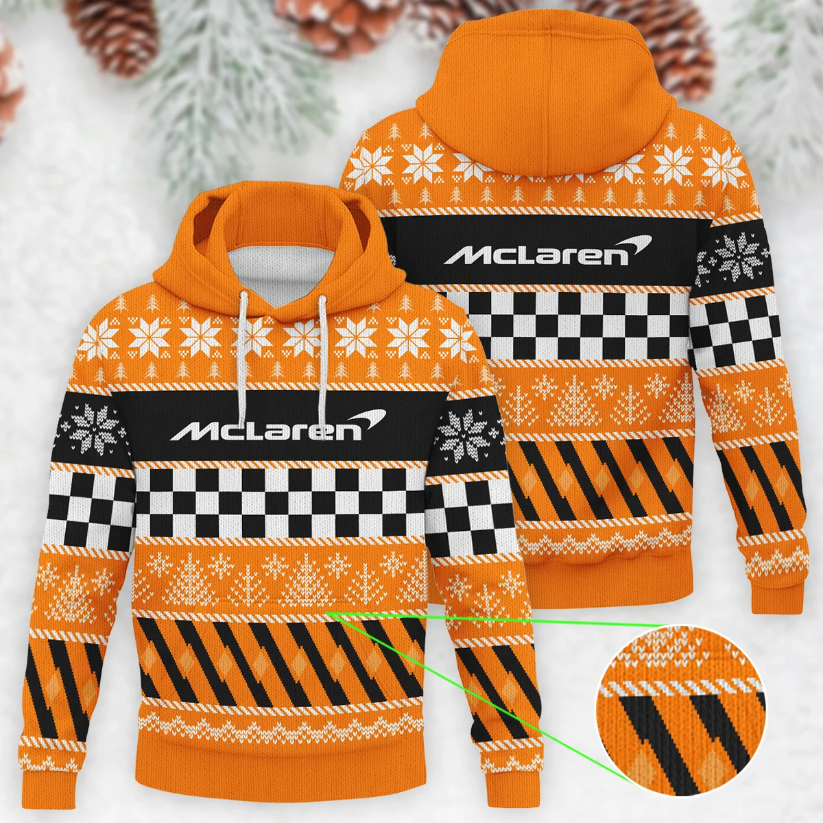 Racing Xmas Pattern McLaren Formula 1 - Knitted Hoodie BLVAF12209250A28MCL