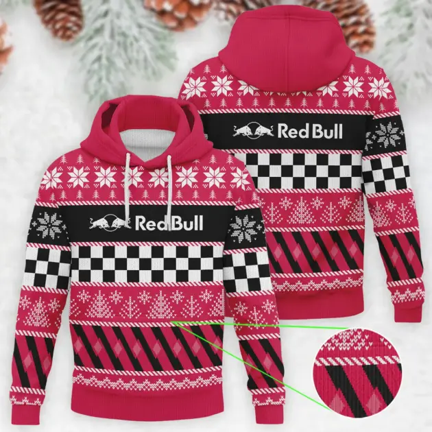 Racing Xmas Pattern Red Bull Racing Formula 1 - Knitted Hoodie BLVAF12209250A28RBR