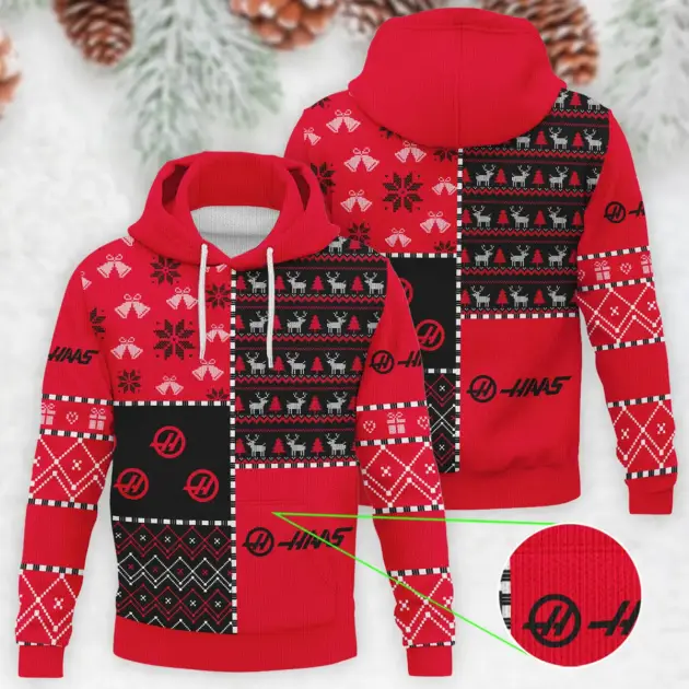 X-Mas Pattern Haas Formula 1 - Knitted Hoodie BLVAF12209250A2HAAS