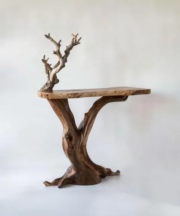 Rustic Black Walnut Console Table, Solid Wood Entryway