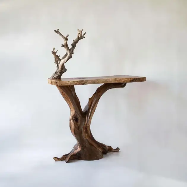 Rustic Black Walnut Console Table Solid Wood Entryway Furniture