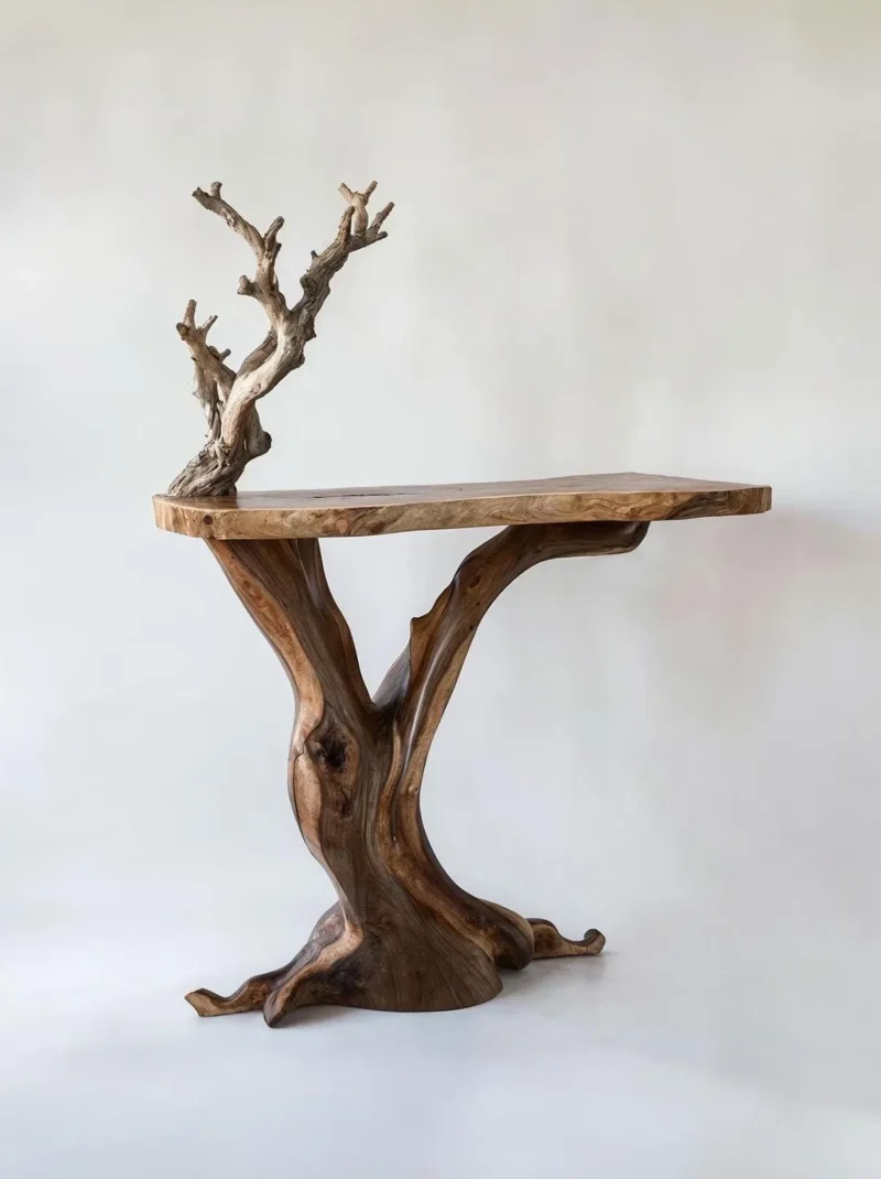 Rustic Black Walnut Console Table Solid Wood Entryway Furniture