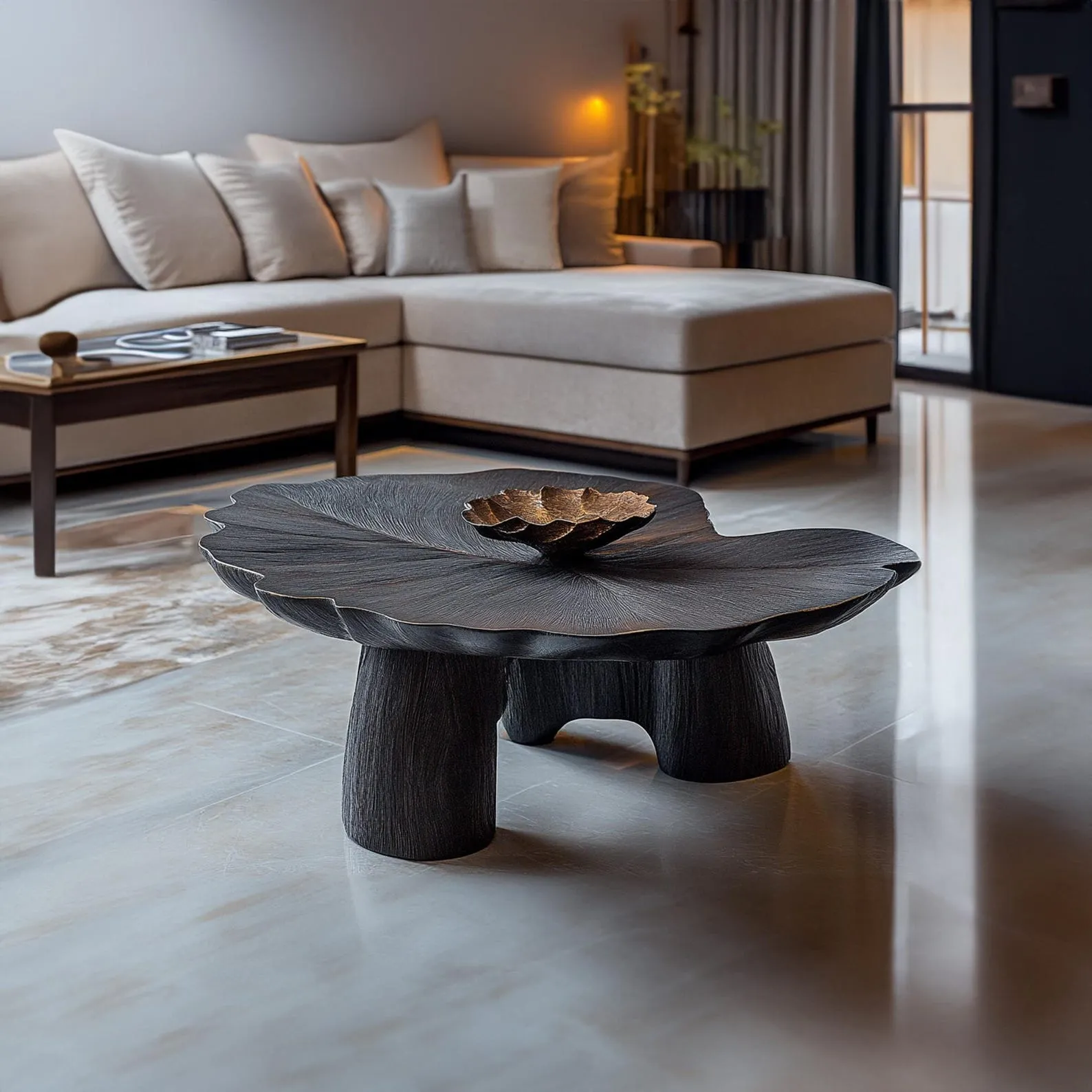 Oval Modern Wood Coffee Table For Living Room