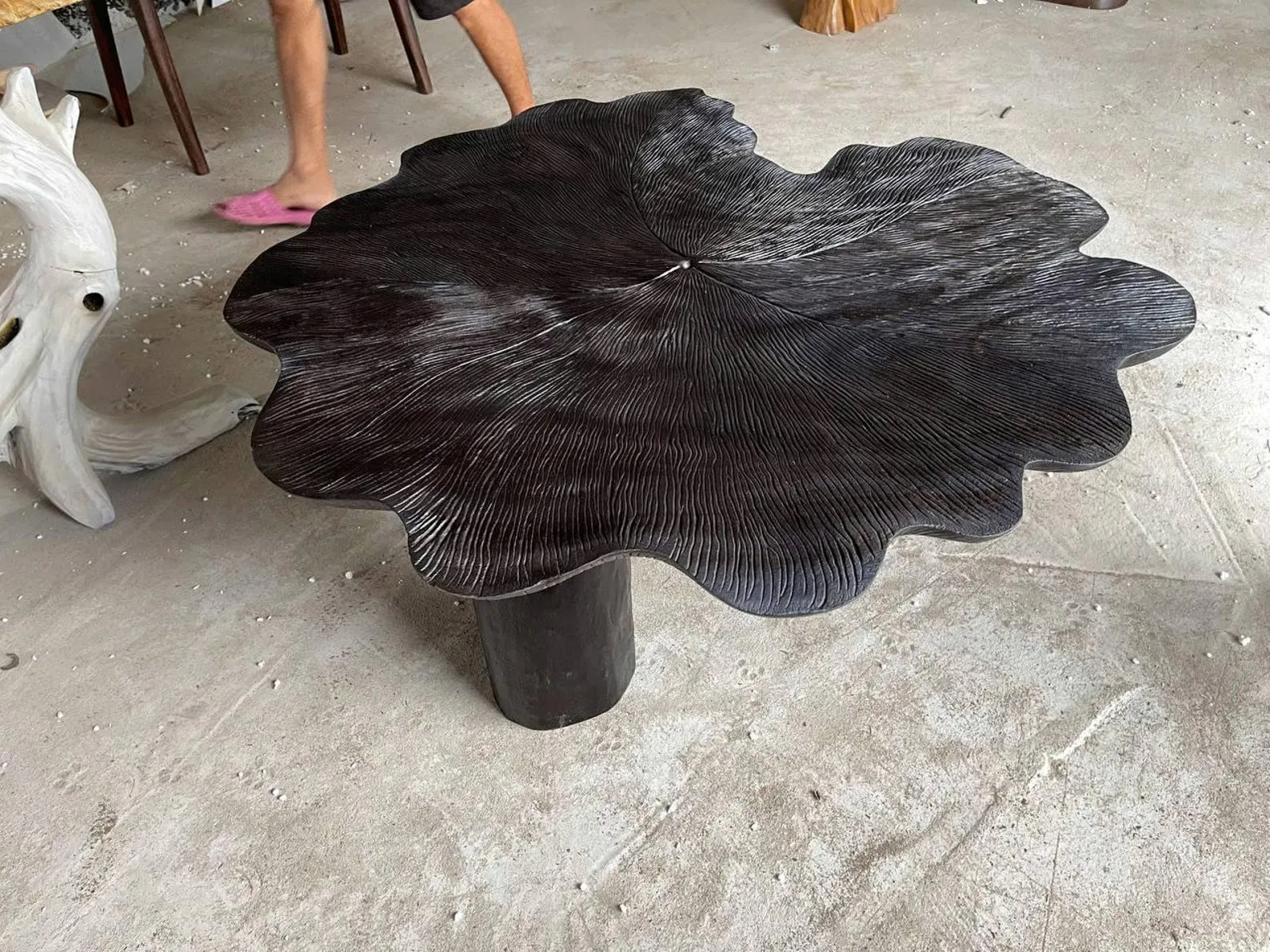 Oval Modern Wood Coffee Table For Living Room - Image 2