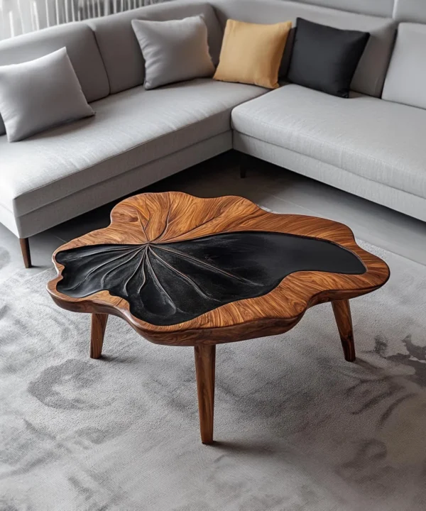 Live Edge Tamarind Wood Coffee Table, Farmhouse Style