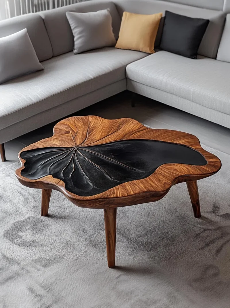 Live Edge Tamarind Wood Coffee Table Farmhouse Style