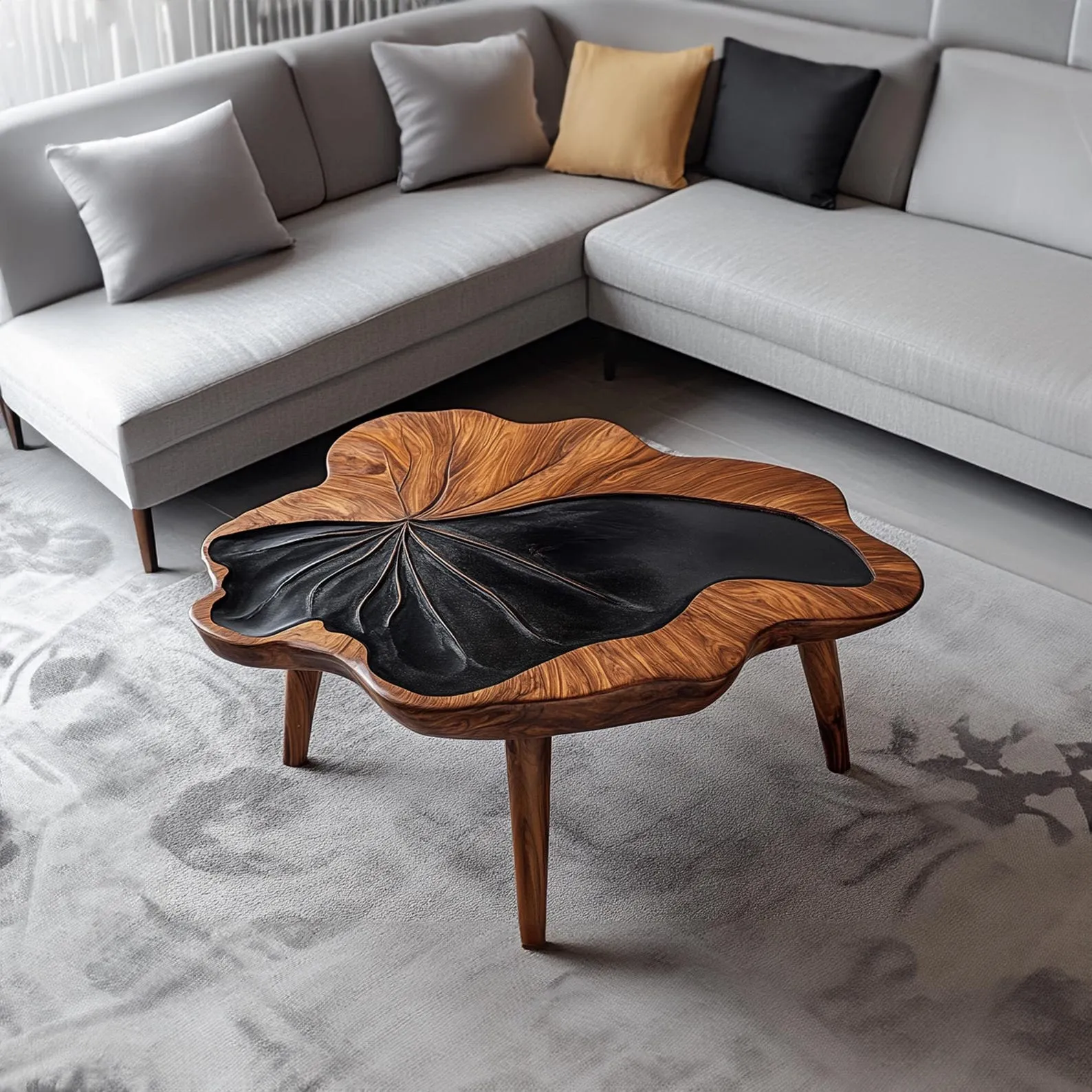 Live Edge Tamarind Wood Coffee Table Farmhouse Style