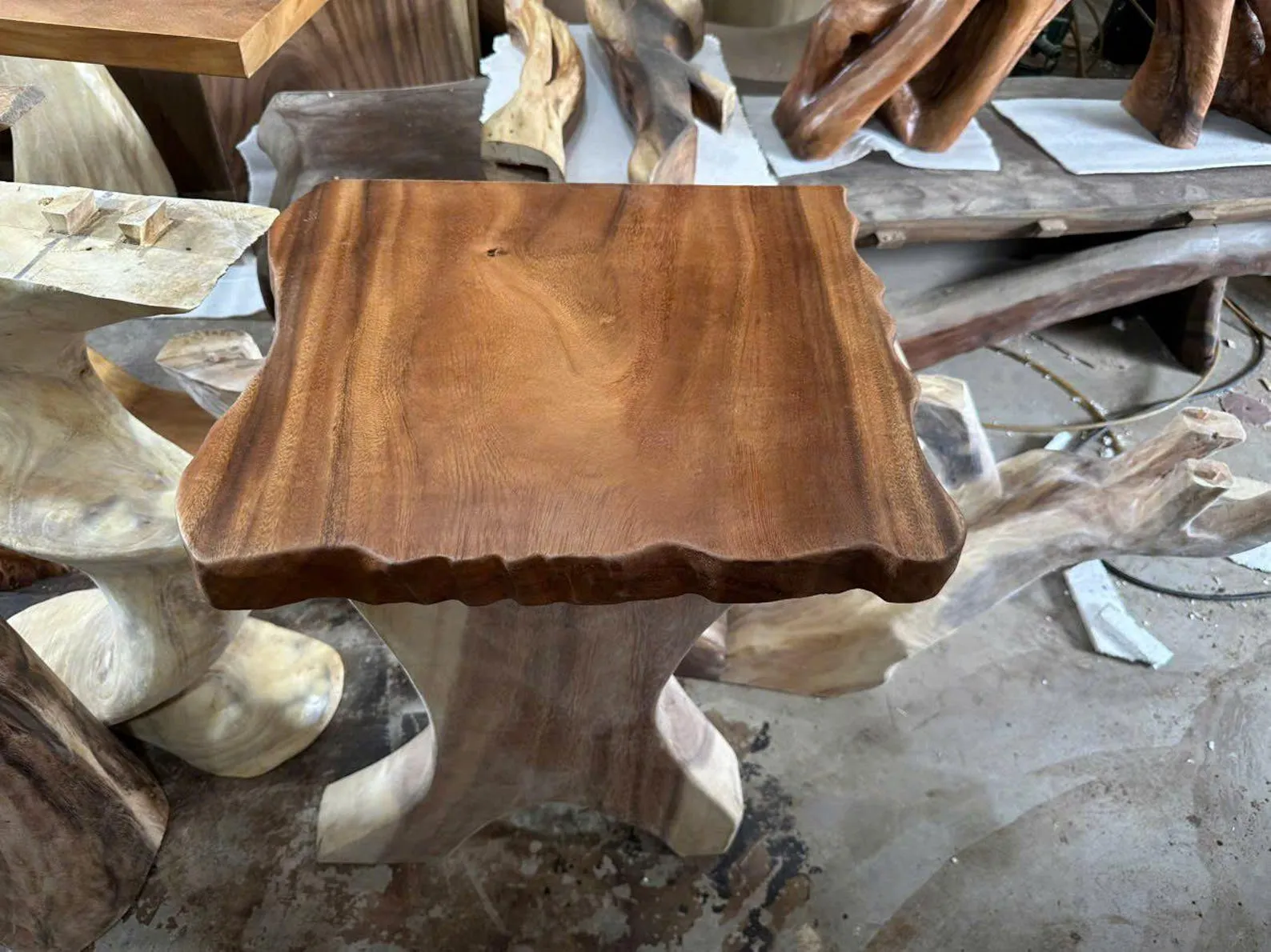 Live Edge Tamarind Wood Coffee Table Farmhouse Style - Image 2