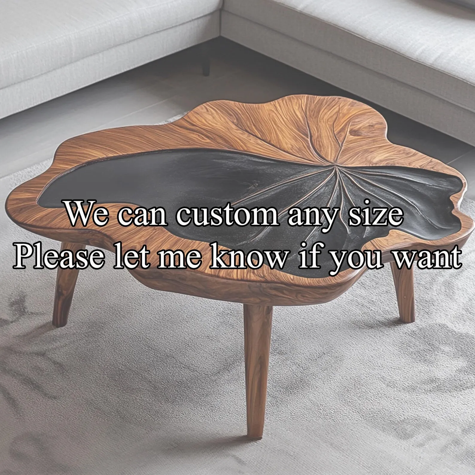 Live Edge Tamarind Wood Coffee Table Farmhouse Style - Image 5