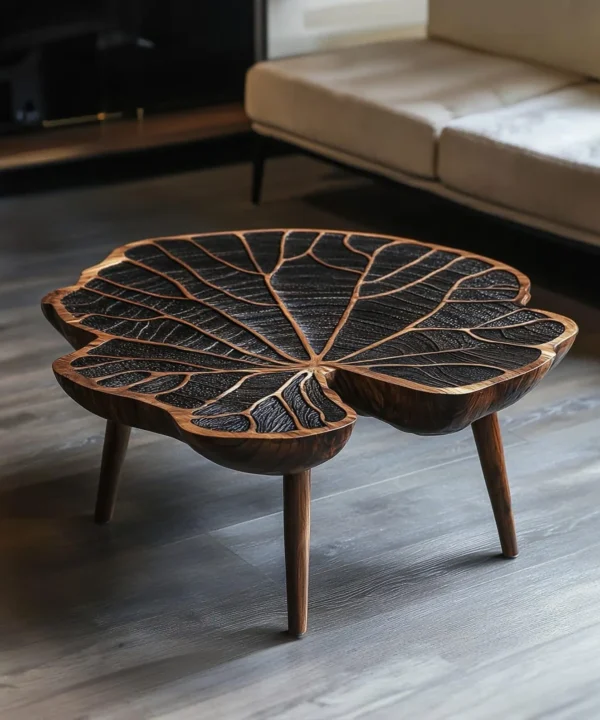 Compact Live Edge Tamarind Coffee Table for Living Room