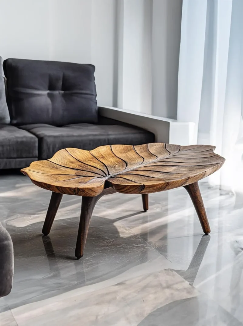 Rustic Solid Wood Coffee Table Rectangular Farmhouse Design