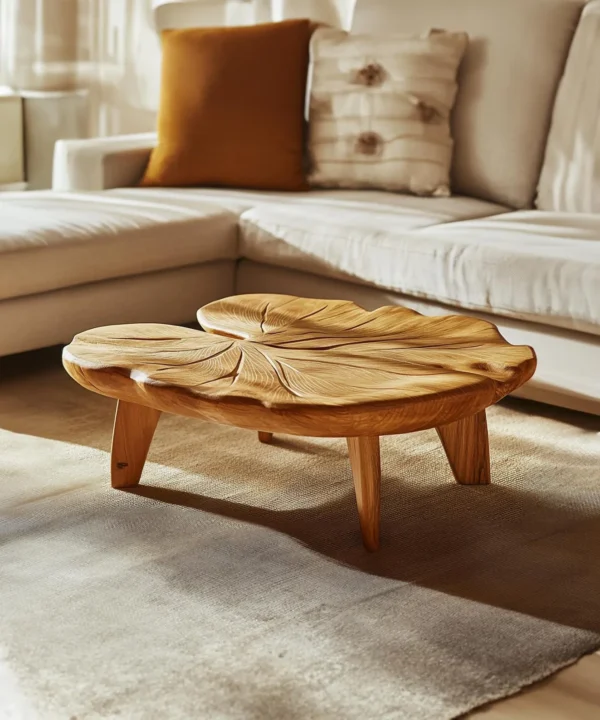Modern Live Edge Tamarind Coffee Table for Sofa Area