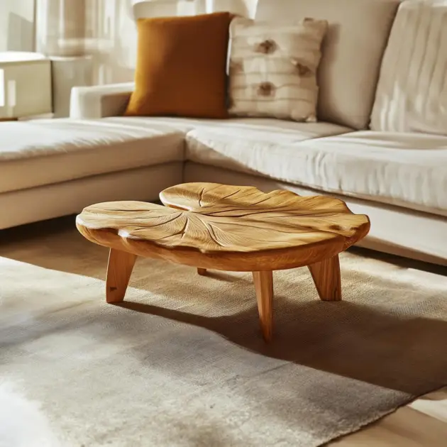 Modern Live Edge Tamarind Coffee Table For Sofa Area
