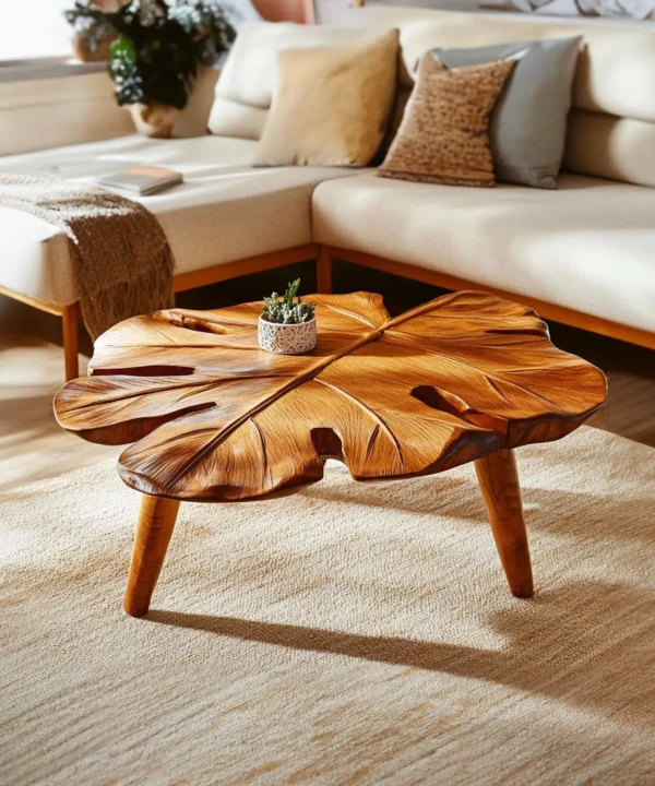 Rustic Solid Wood Farmhouse Coffee Table for Living Space