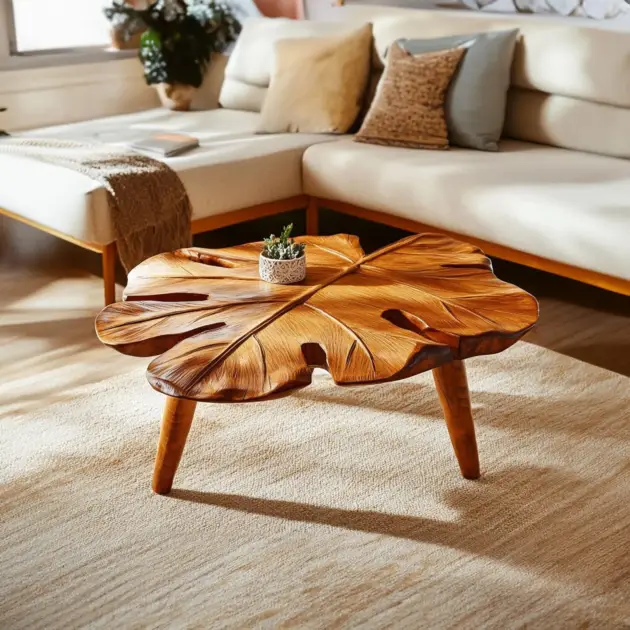 Rustic Solid Wood Farmhouse Coffee Table For Living Space
