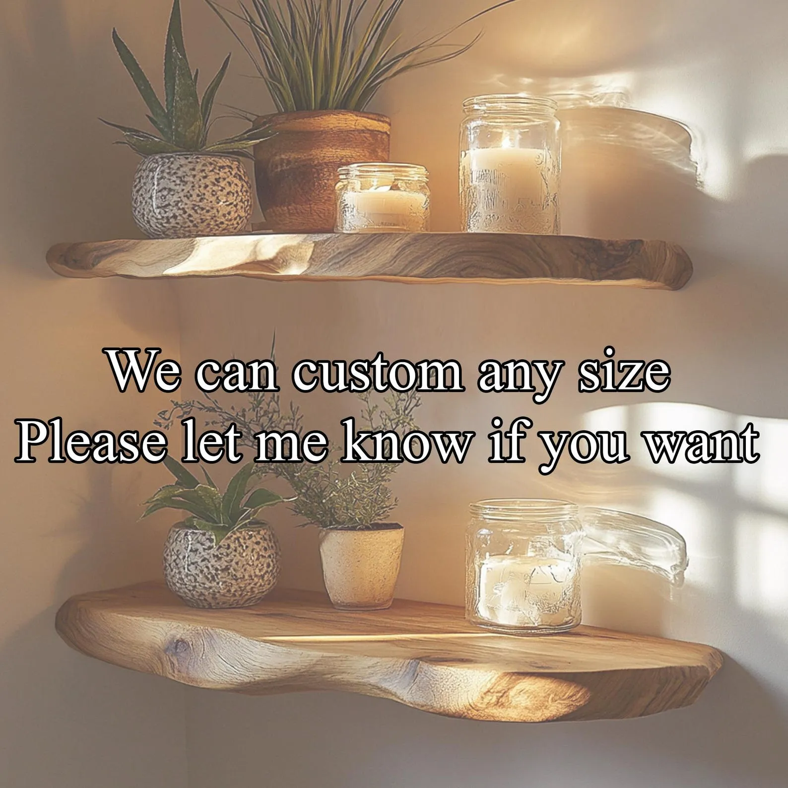 Custom Walnut Floating Corner Shelf Rustic Wall Display - Image 2