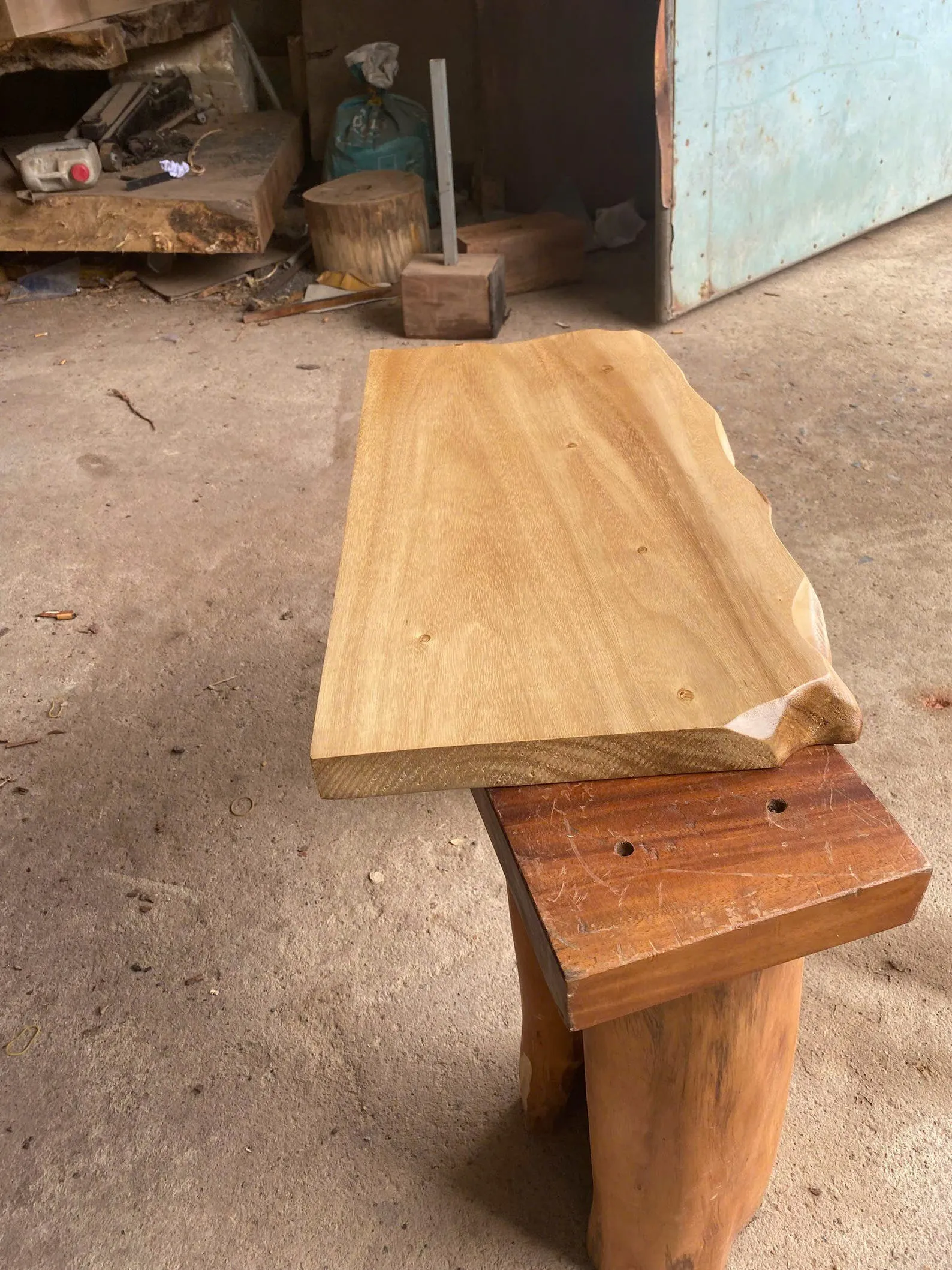 Custom Walnut Floating Corner Shelf Rustic Wall Display - Image 4