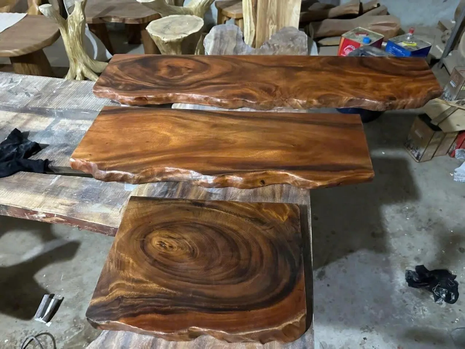 Live Edge Rustic Wood Floating Shelf For Desk Or Wall - Image 2